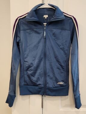NWT Dimensione Danaza Italy Track Jacket Fleece Lined with Stripe Detail Sample
